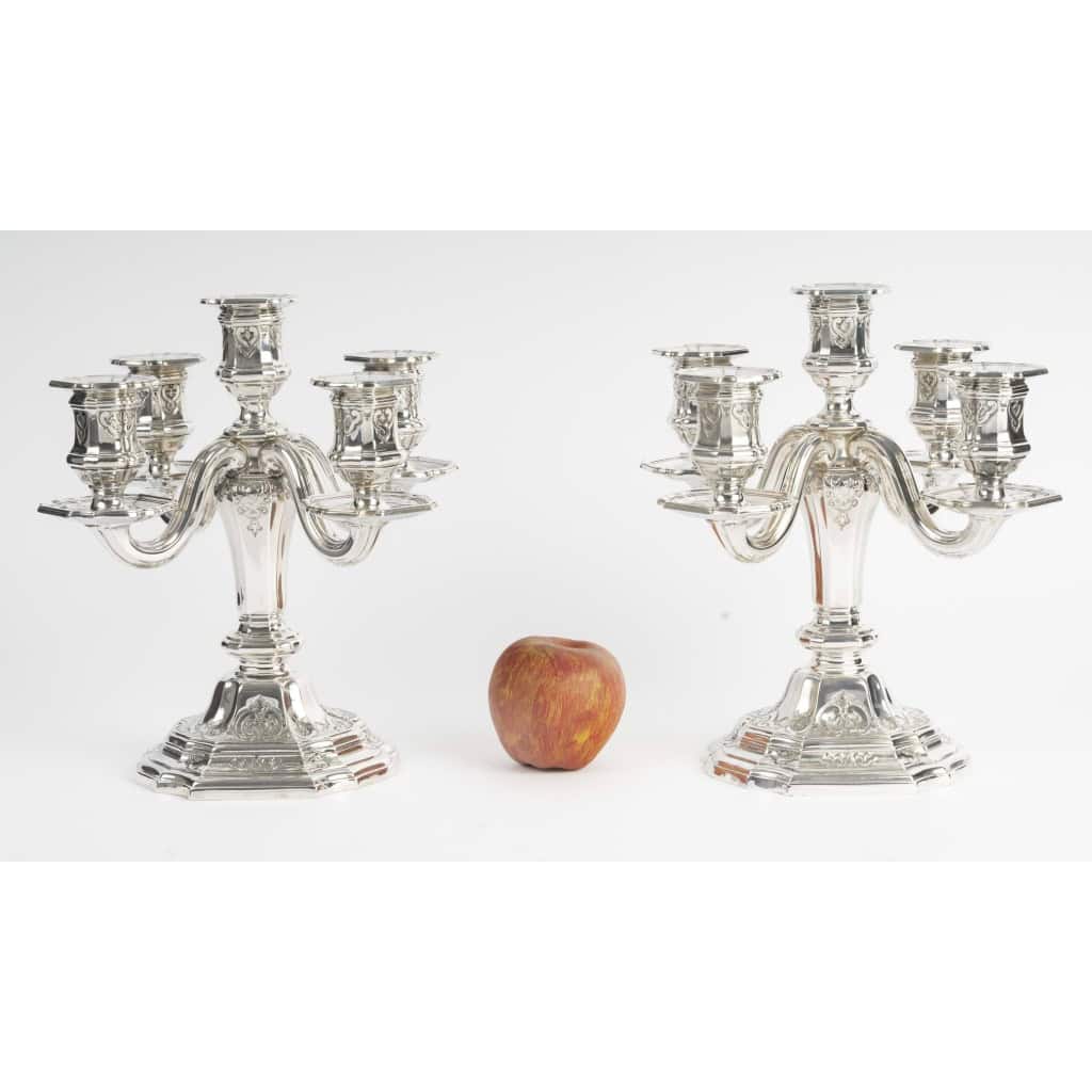 Charles CHRISTOFLE Paire de candélabres dits “bouts de table » Argent massif XIXᵉ siècle 14 Charles CHRISTOFLE Paire de candélabres dits “bouts de table » Argent massif XIXᵉ siècle 14