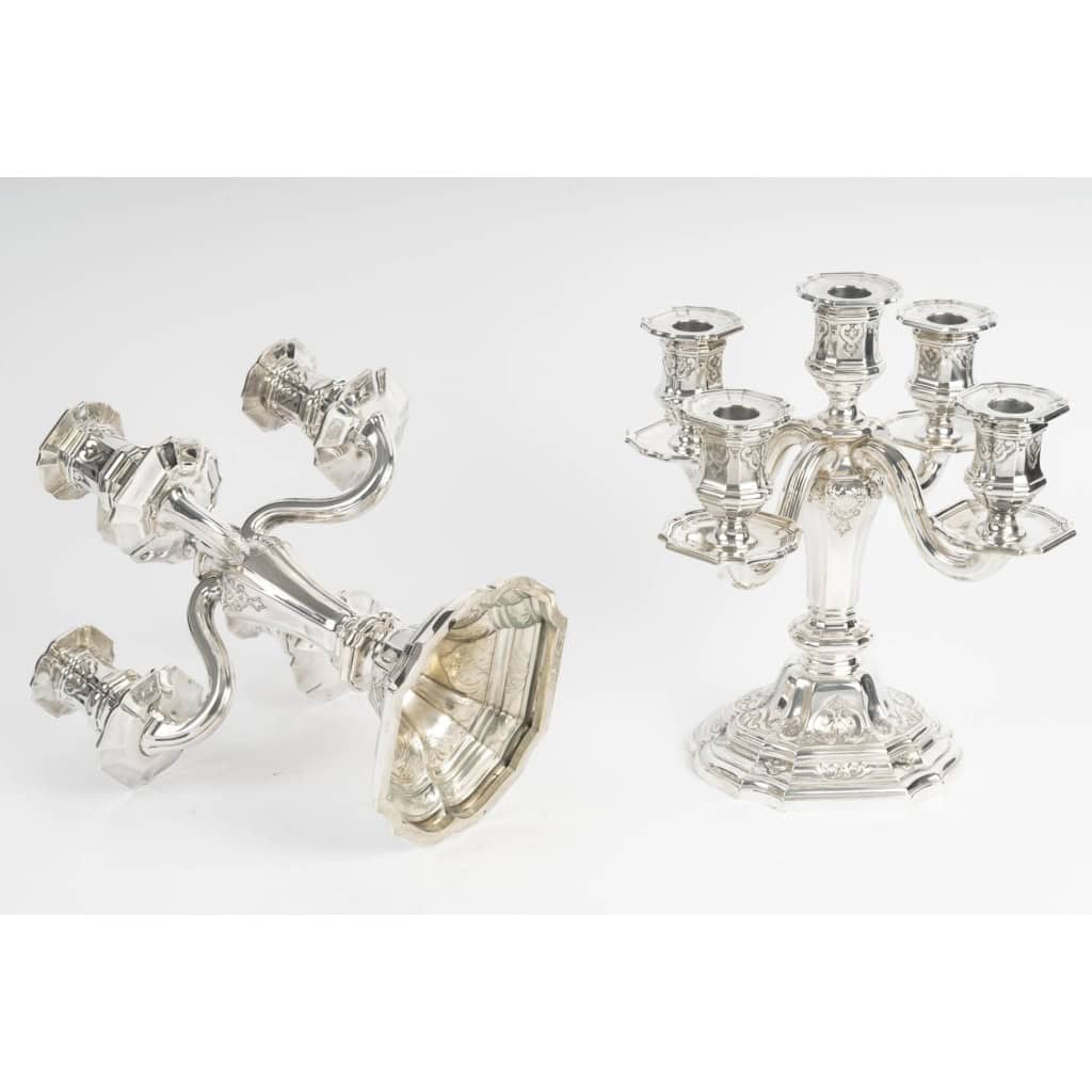 Charles CHRISTOFLE Paire de candélabres dits “bouts de table » Argent massif XIXᵉ siècle 15 Charles CHRISTOFLE Paire de candélabres dits “bouts de table » Argent massif XIXᵉ siècle 15