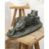 Sculpture – Tigre Dévorant Un Gavial , Antoine – Louis Barye (1795-1875) – Bronze 23