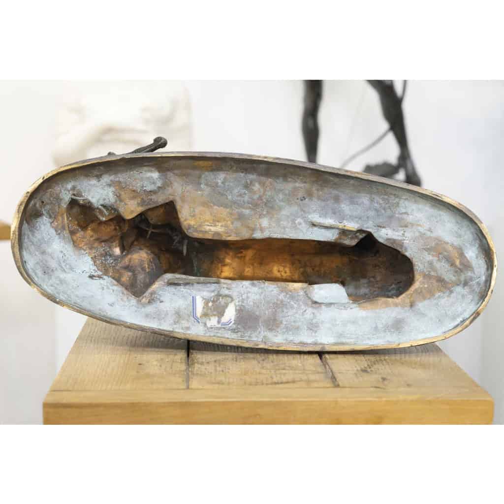 Sculpture – Tigre Dévorant Un Gavial , Antoine – Louis Barye (1795-1875) – Bronze 14