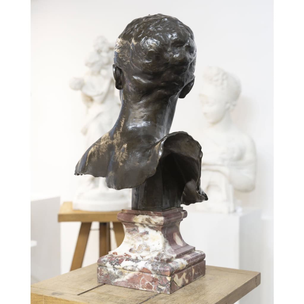 Sculpture – Buste , Diane Chasseresse Par Alexandre Falguière (1831-1900) – Bronze 6