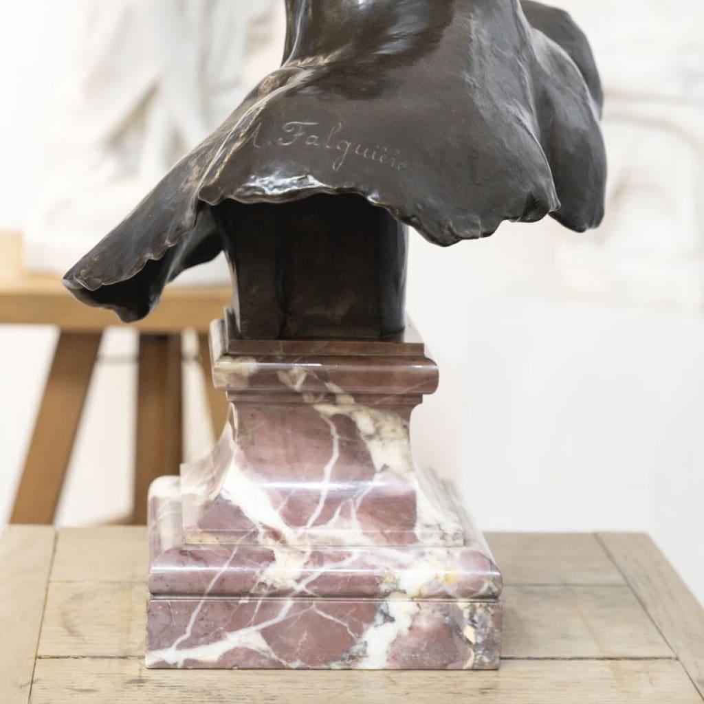 Sculpture – Buste , Diane Chasseresse Par Alexandre Falguière (1831-1900) – Bronze 10