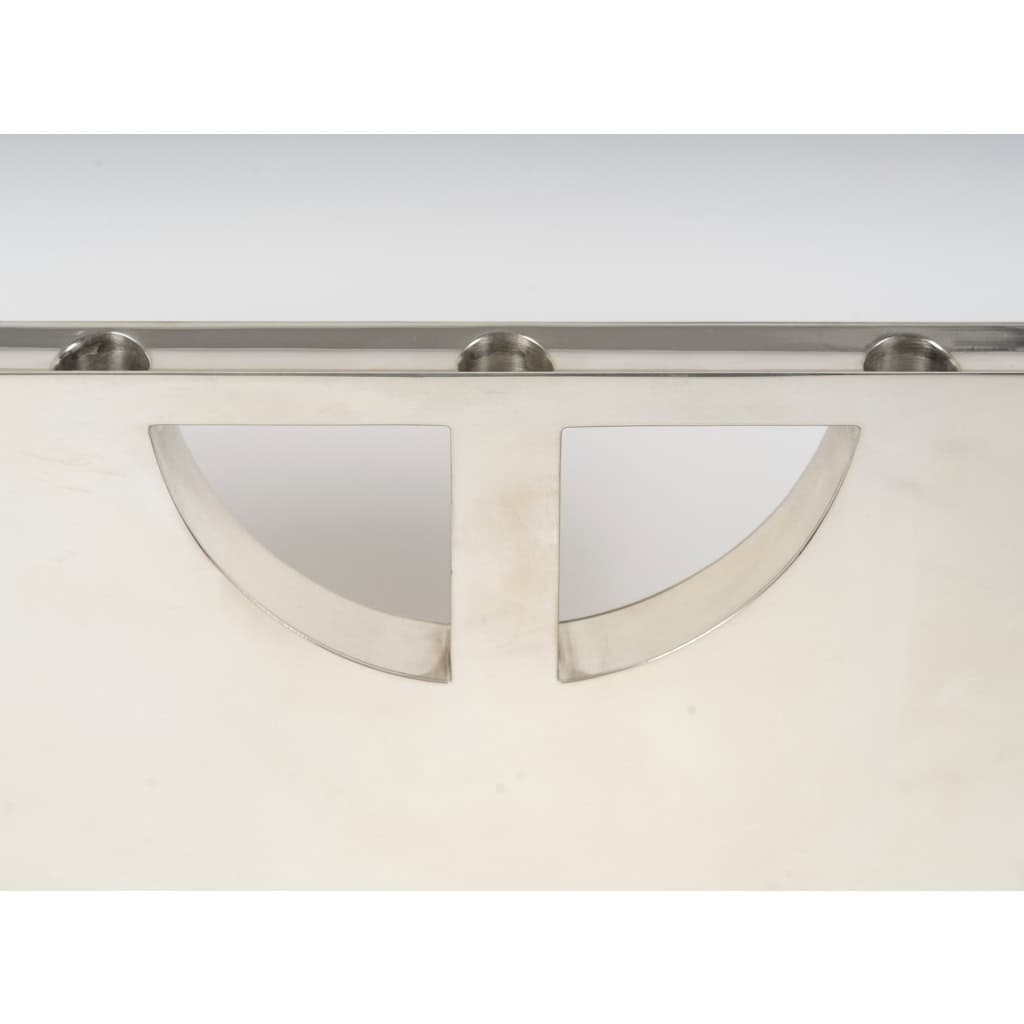 CLETO MUNARI – Chandelier moderniste à 7 bougies argent massif Circa 1980 5