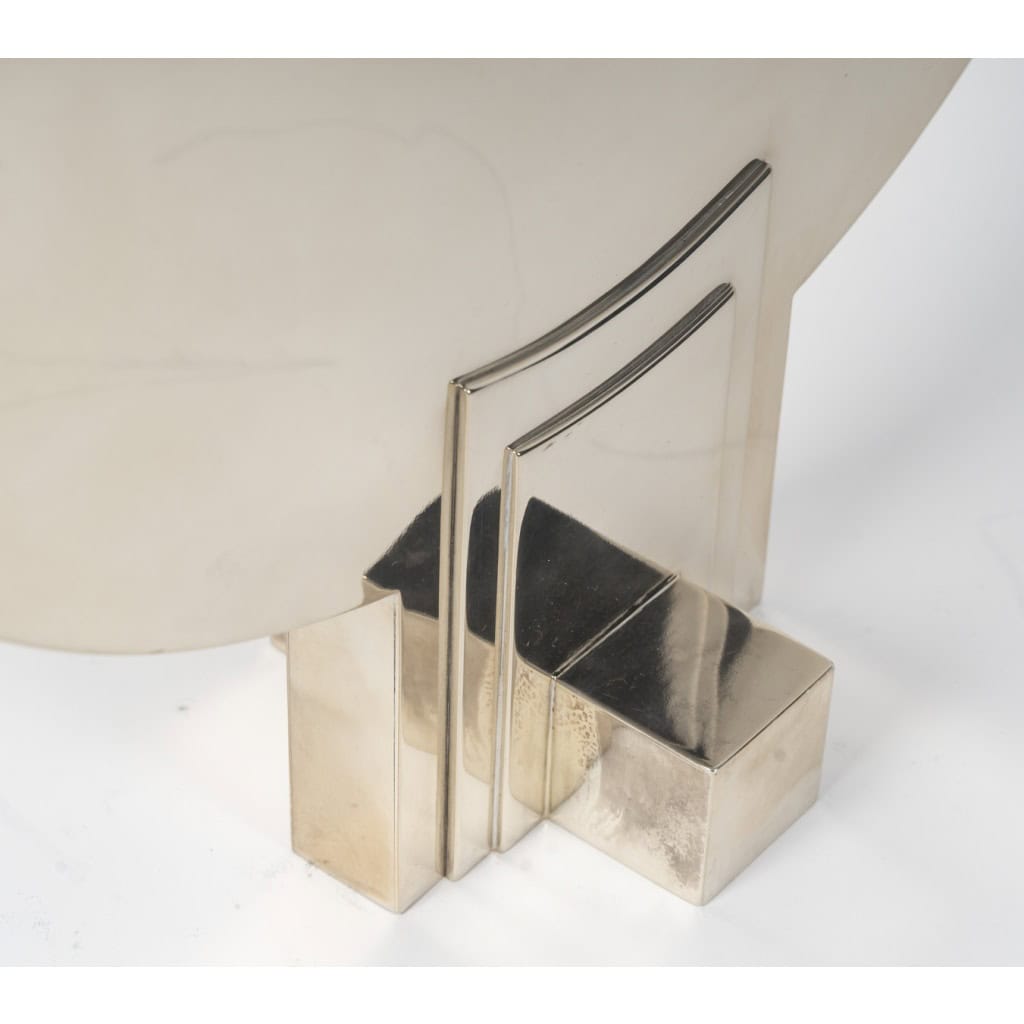 CLETO MUNARI – Chandelier moderniste à 7 bougies argent massif Circa 1980 12