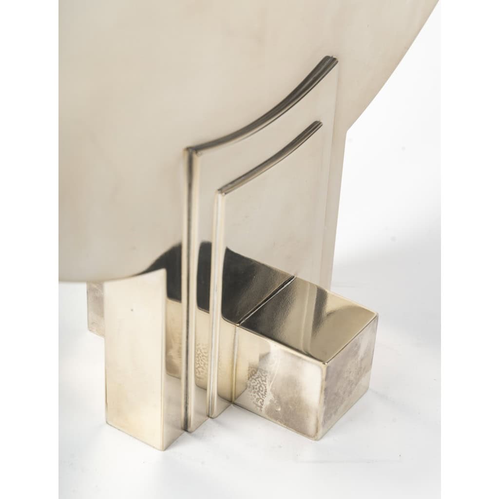 CLETO MUNARI – Chandelier moderniste à 7 bougies argent massif Circa 1980 16