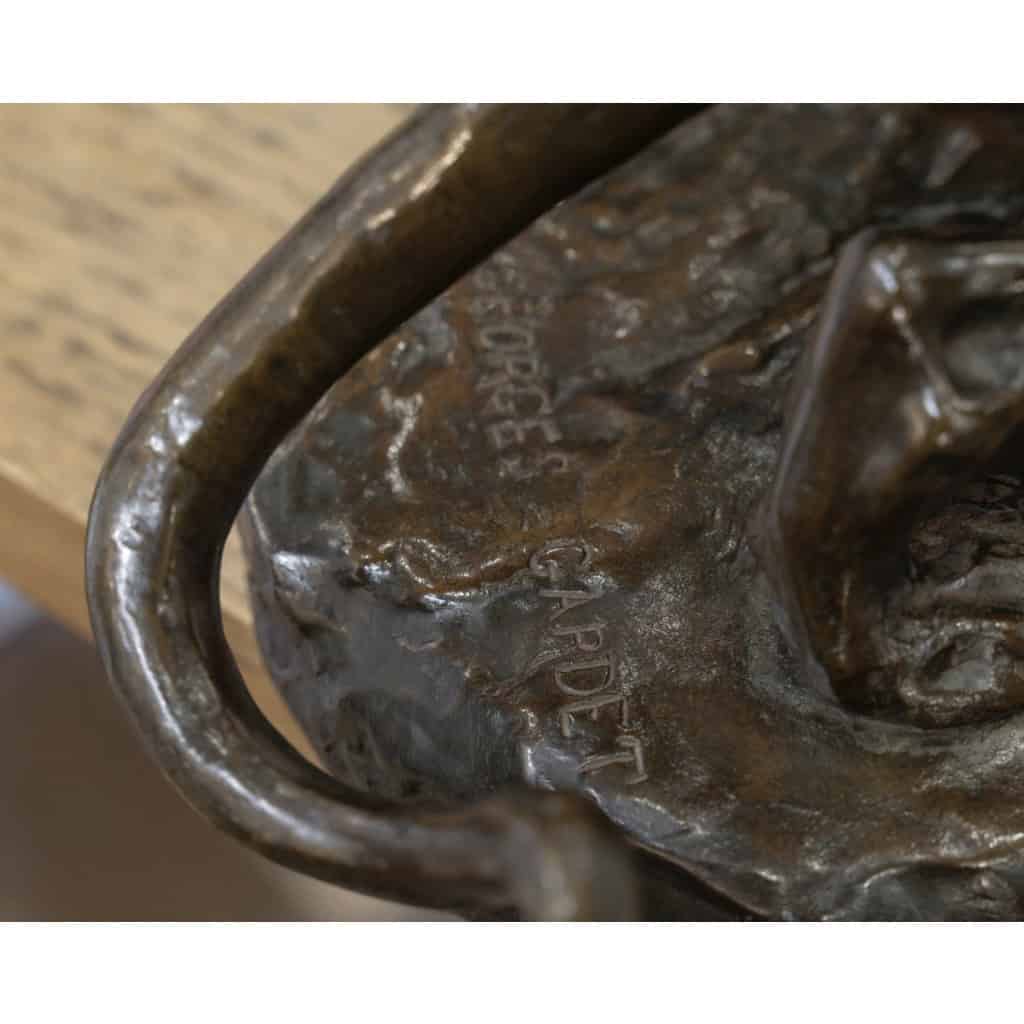 Groupe en bronze , Le Tigre Et La Tortue , Georges Gardet (1863-1939) 10