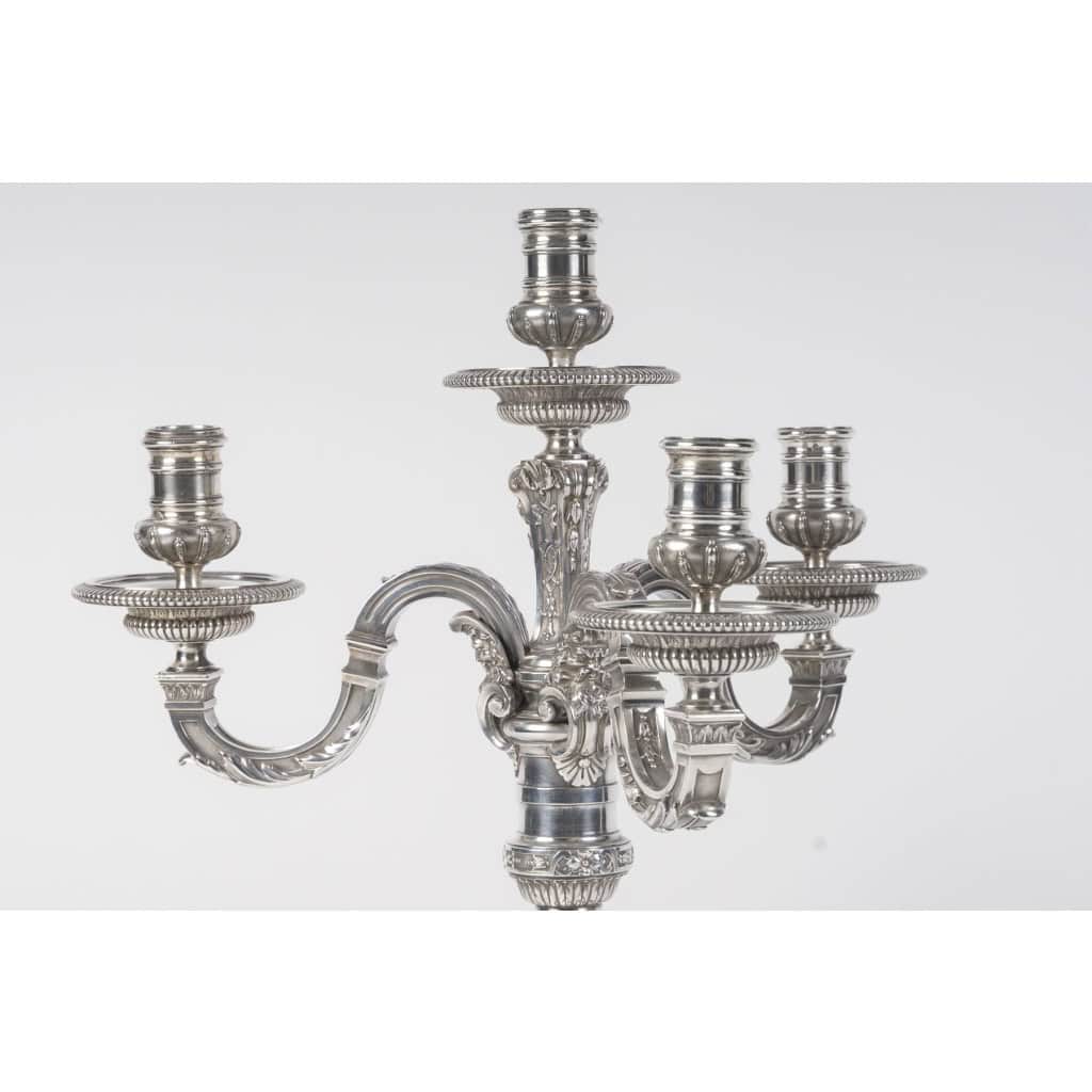 ORFEVRE BOIN-TABURET – Paire de candélabres d’apparat argent massif fin XIXᵉ 5