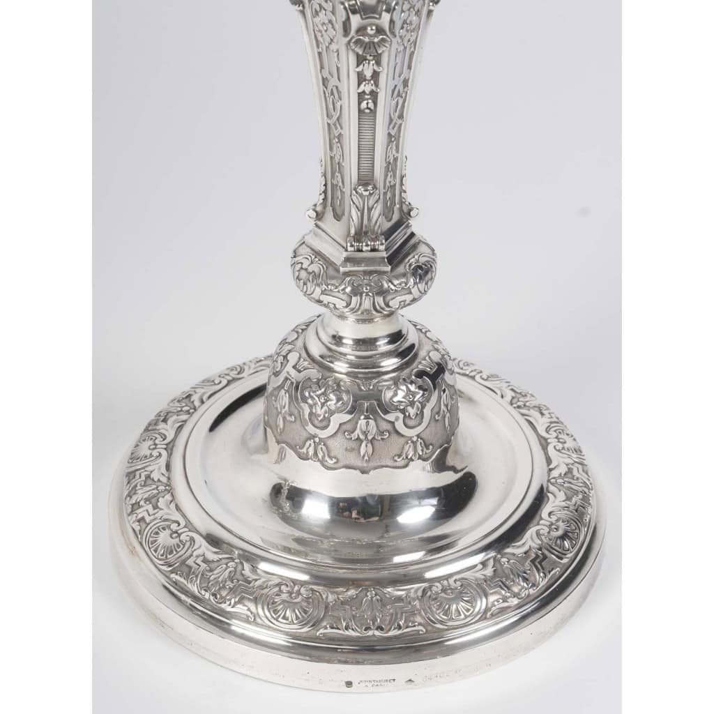 ORFEVRE BOIN-TABURET – Paire de candélabres d’apparat argent massif fin XIXᵉ 7