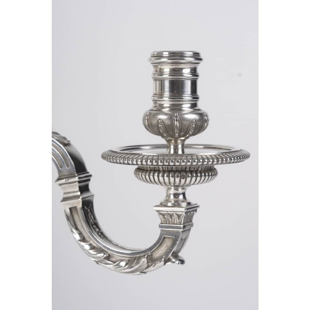 ORFEVRE BOIN-TABURET – Paire de candélabres d’apparat argent massif fin XIXᵉ 10
