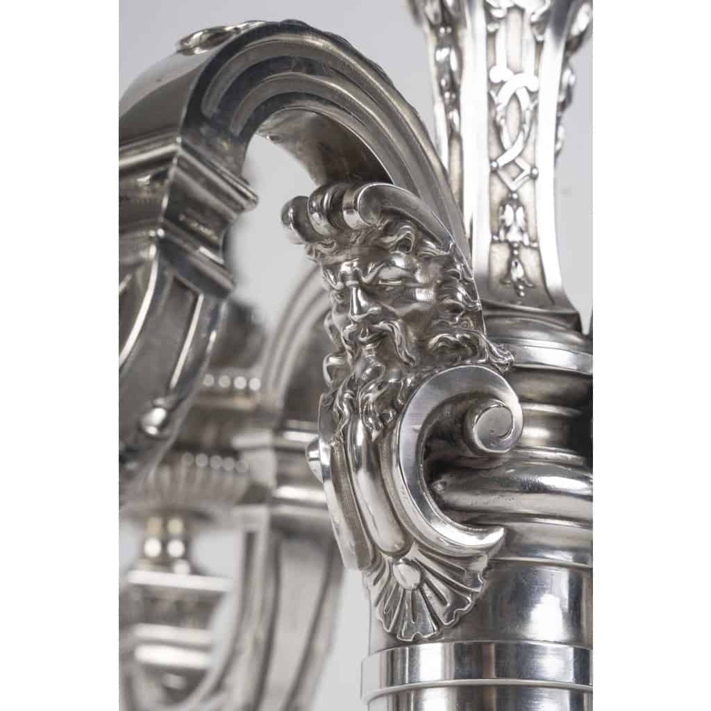 ORFEVRE BOIN-TABURET – Paire de candélabres d’apparat argent massif fin XIXᵉ 11