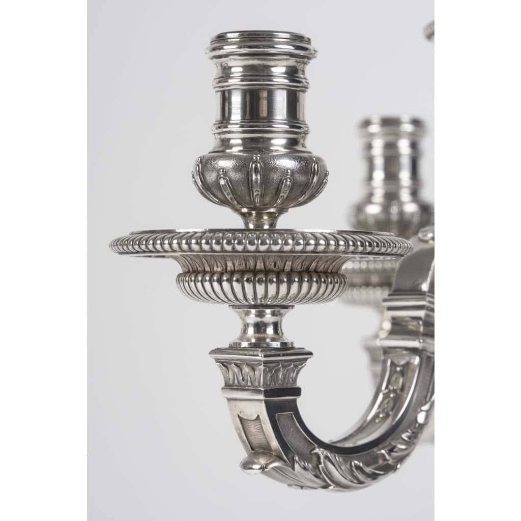 ORFEVRE BOIN-TABURET – Paire de candélabres d’apparat argent massif fin XIXᵉ 13