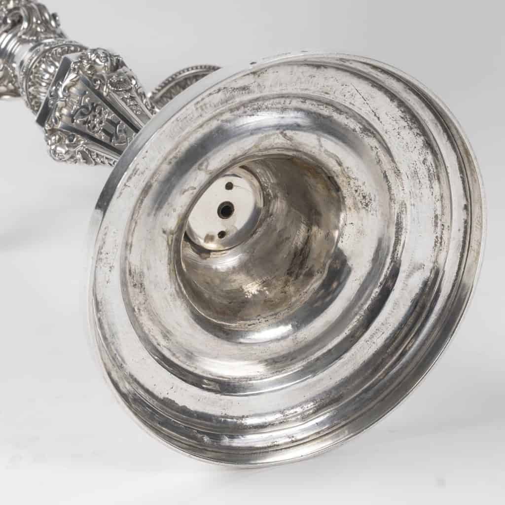 ORFEVRE BOIN-TABURET – Paire de candélabres d’apparat argent massif fin XIXᵉ 15
