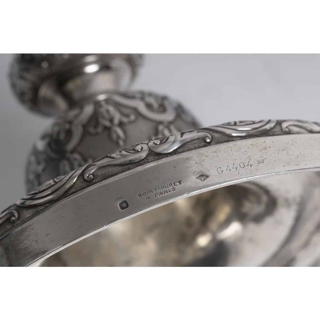 ORFEVRE BOIN-TABURET – Paire de candélabres d’apparat argent massif fin XIXᵉ 16