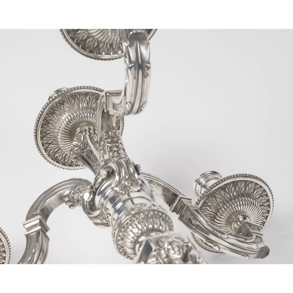 ORFEVRE BOIN-TABURET – Paire de candélabres d’apparat argent massif fin XIXᵉ 18