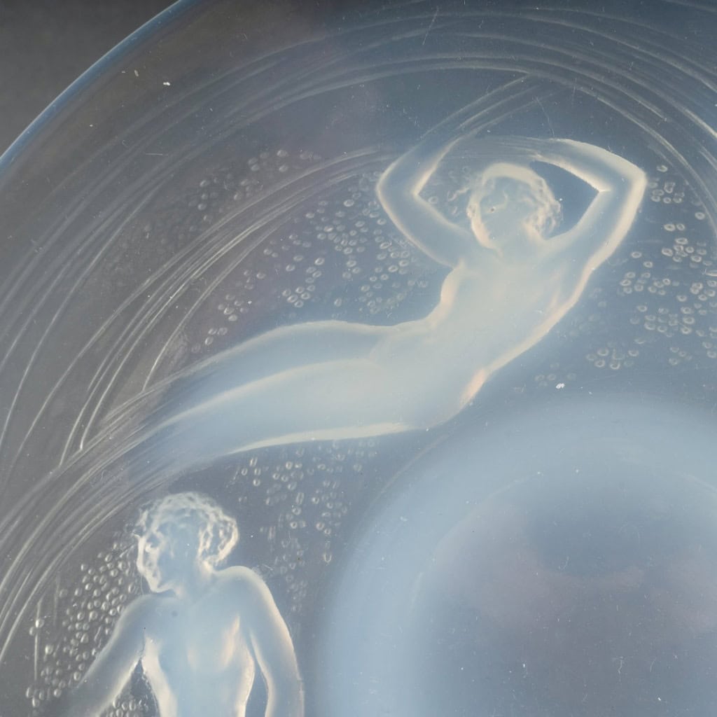 1921 René Lalique – Suite de 6 Assiettes Ondines Verre Opalescent 7