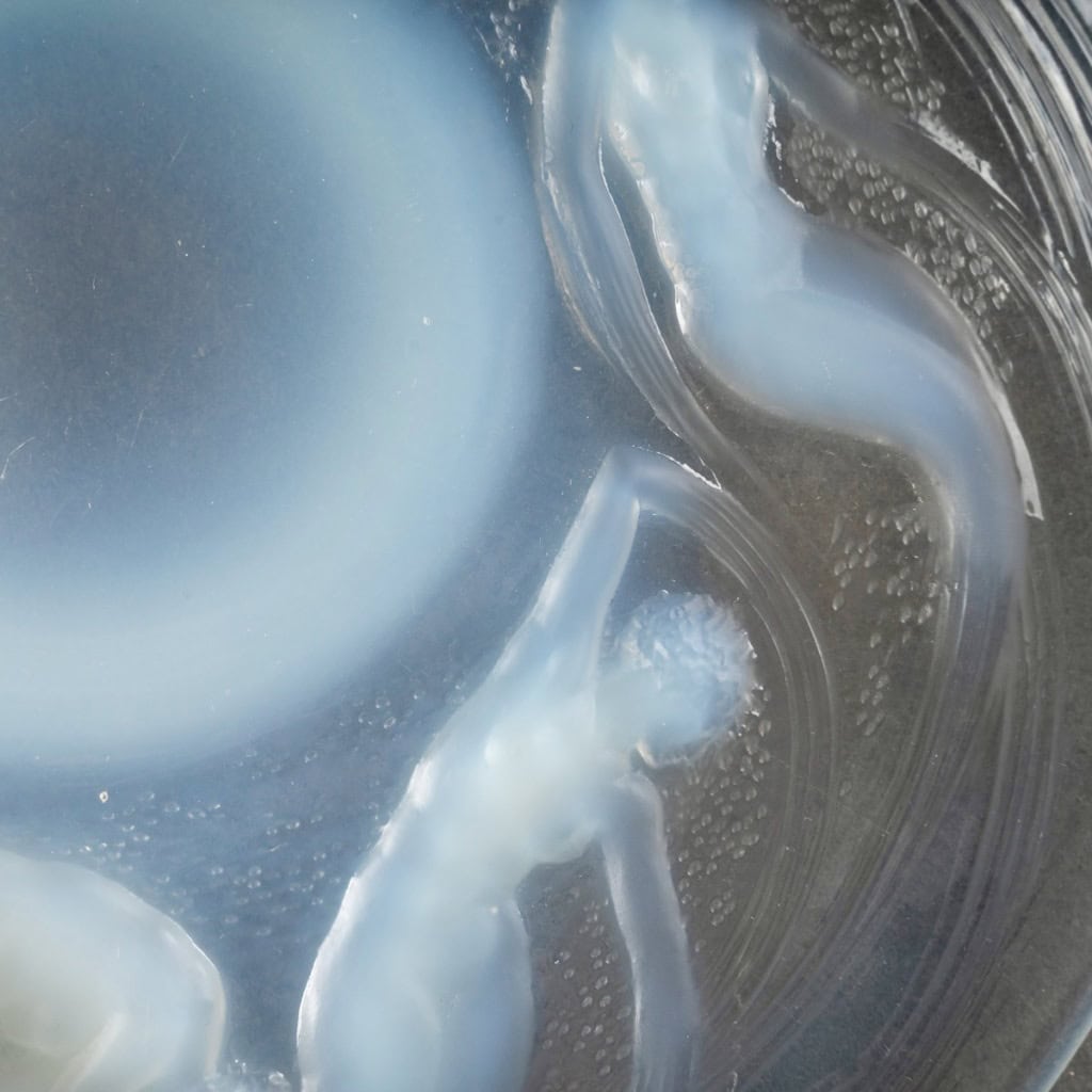 1921 René Lalique – Suite de 6 Assiettes Ondines Verre Opalescent 10