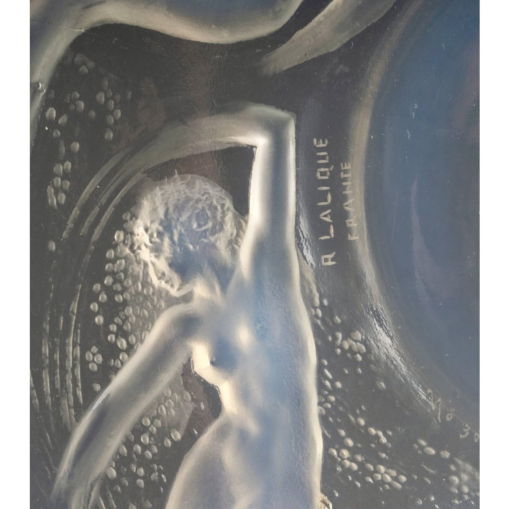 1921 René Lalique – Suite de 6 Assiettes Ondines Verre Opalescent 11