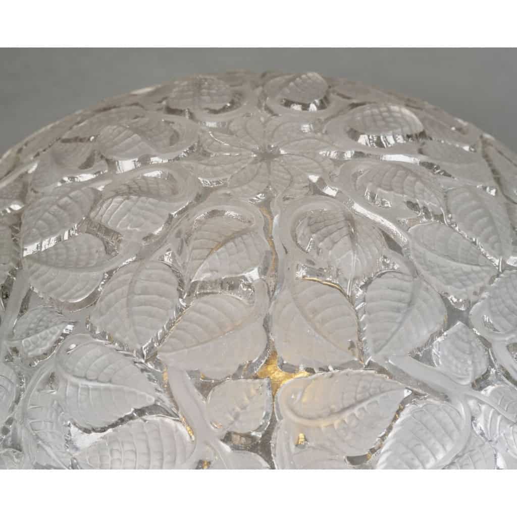 1924 René Lalique – Lampe Charmes Verre Blanc Et Bronze Nickelé 5