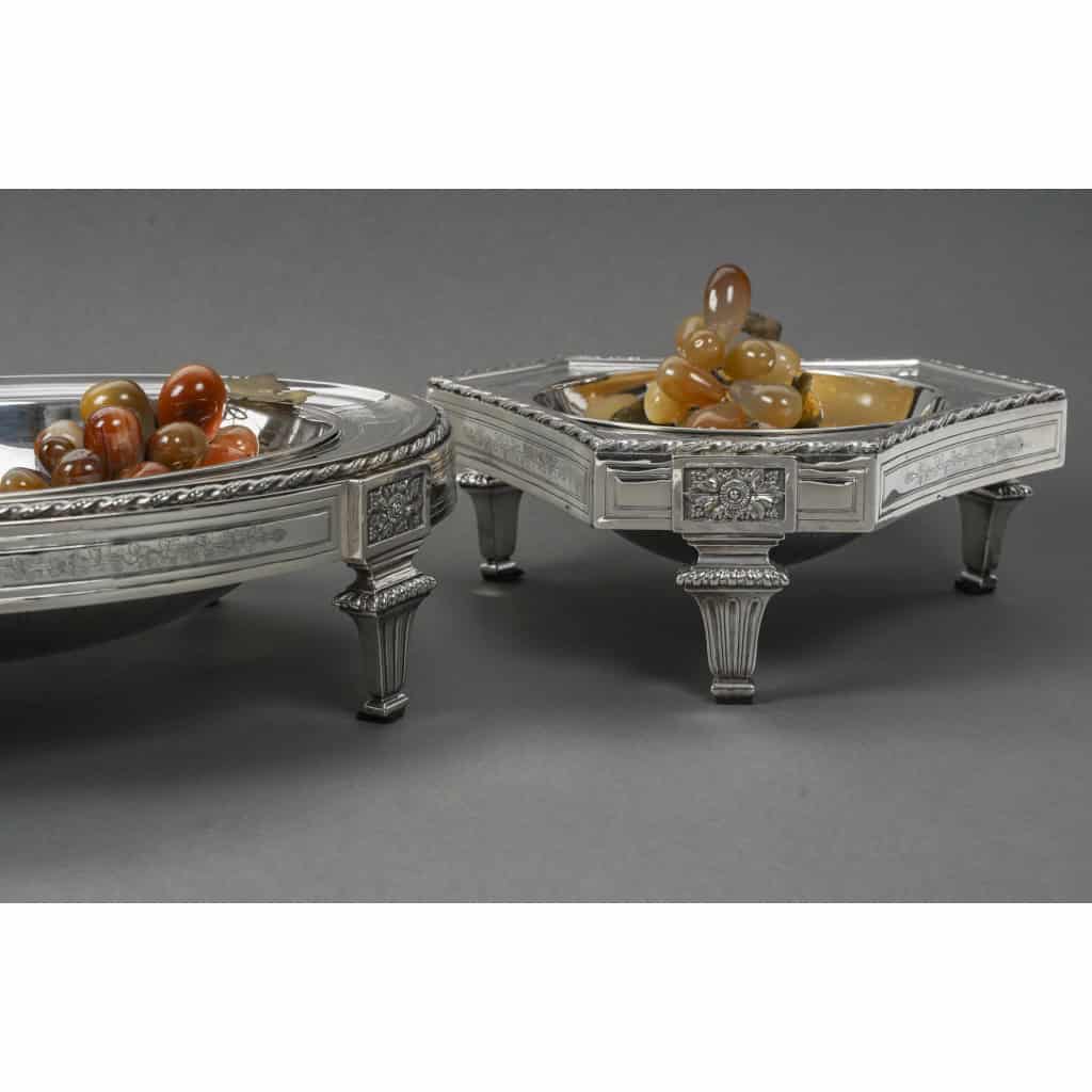 BOIN TABURET – CENTRE DE TABLE EN TROIS PARTIES ARGENT MASSIF FIN XIXe 15 BOIN TABURET – CENTRE DE TABLE EN TROIS PARTIES ARGENT MASSIF FIN XIXe 15