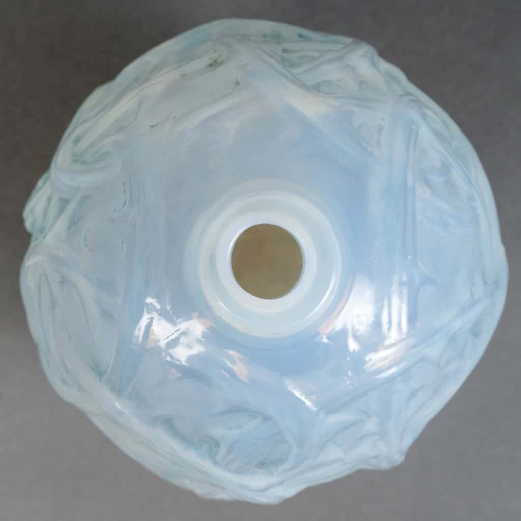 1921 René Lalique – Vase Ronces Verre Opalescent Patiné Bleu 5