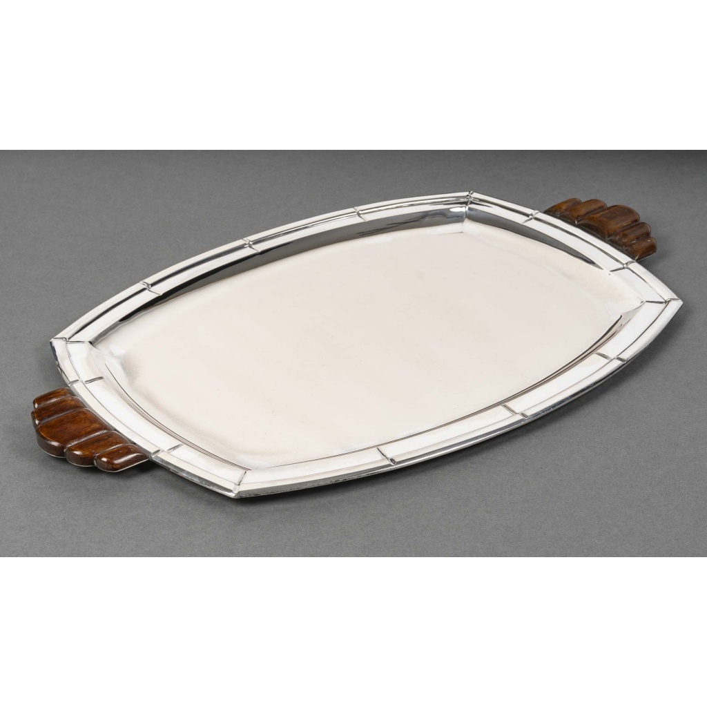 Orfevre CHARLENT Plateau argent massif ART DECO vers 1930 5 Orfevre CHARLENT Plateau argent massif ART DECO vers 1930 5