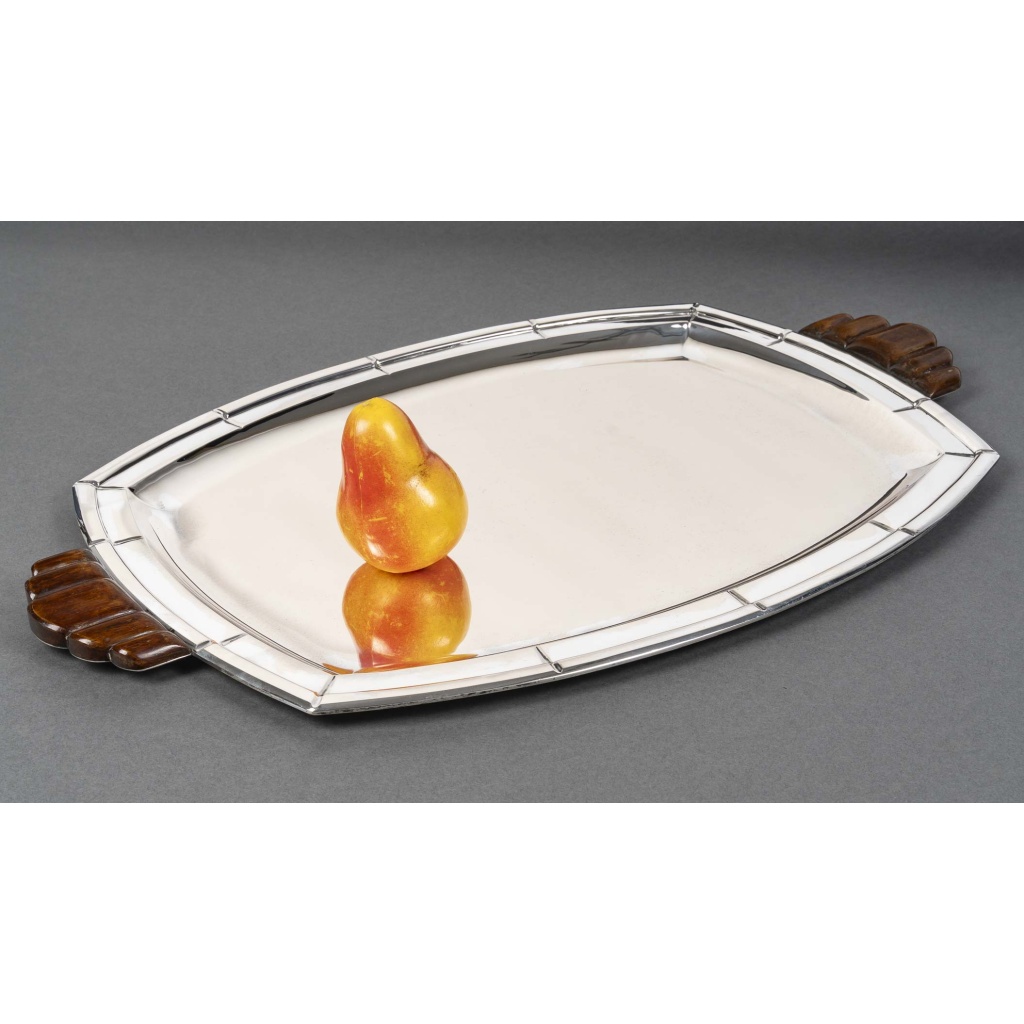 Orfevre CHARLENT Plateau argent massif ART DECO vers 1930 11 Orfevre CHARLENT Plateau argent massif ART DECO vers 1930 11