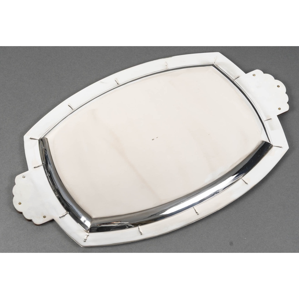 Orfevre CHARLENT Plateau argent massif ART DECO vers 1930 12 Orfevre CHARLENT Plateau argent massif ART DECO vers 1930 12