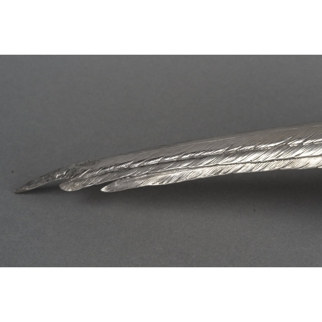 Orfèvre ESCHWEGE – Paire de Faisans en argent massif XXè 10