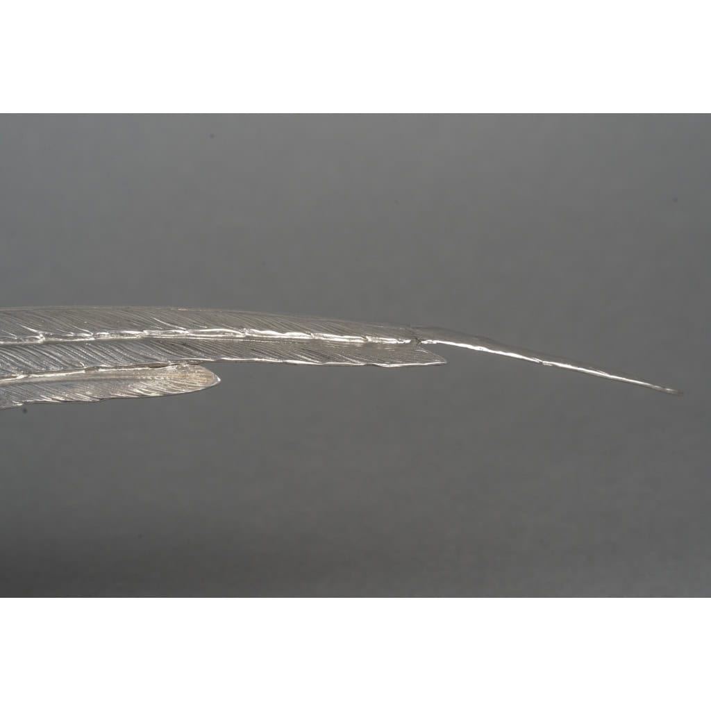 Orfèvre ESCHWEGE – Paire de Faisans en argent massif XXè 14