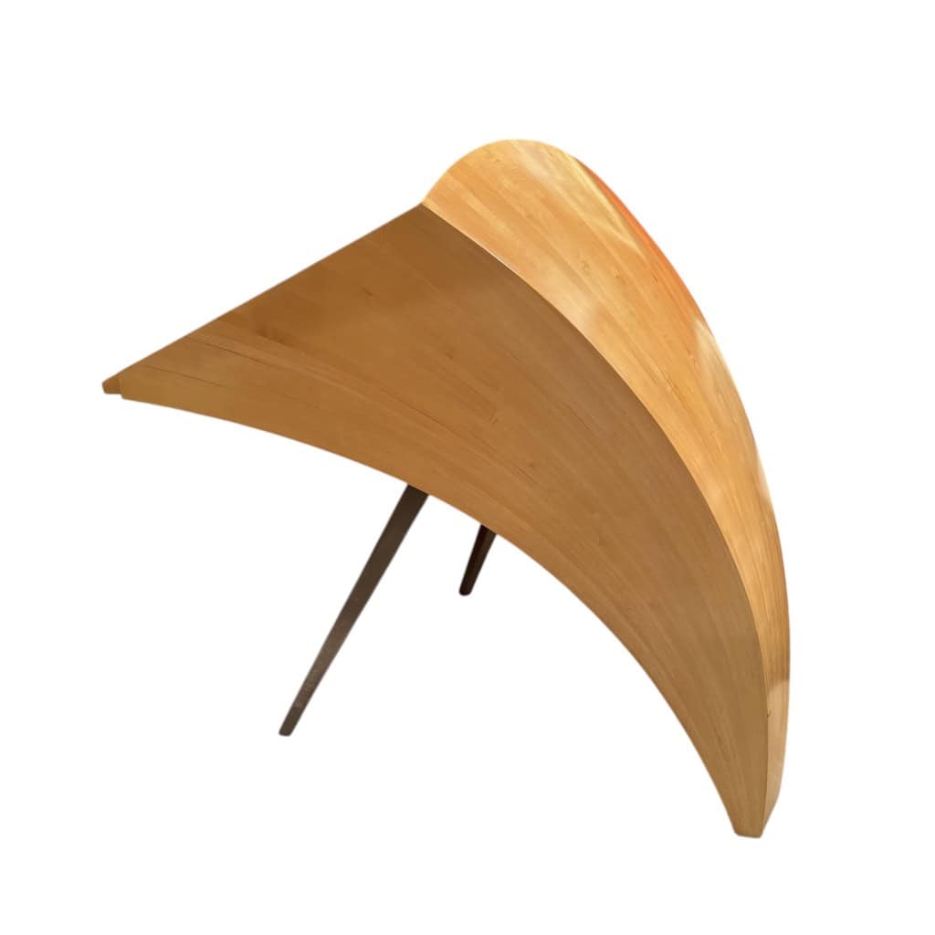 BUREAU architectural Français Design moderniste des années 1950/60 en sycomore ouvrant par un tiroir central Pièce unique 14