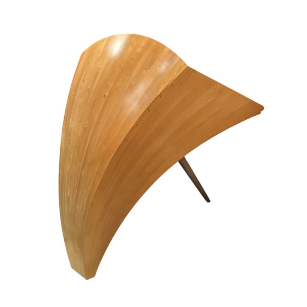 BUREAU architectural Français Design moderniste des années 1950/60 en sycomore ouvrant par un tiroir central Pièce unique 12