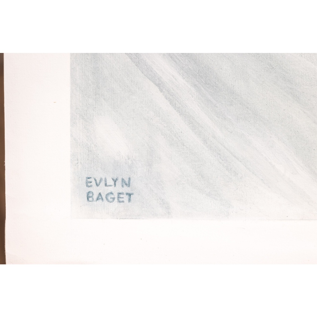 Evelyne Baget Détail peint d’un portrait de jeune femme. Contemporain 11