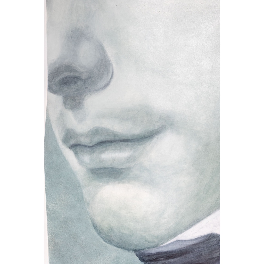 Evelyne Baget Détail peint sur toile d’après Girodet. Contemporain 4