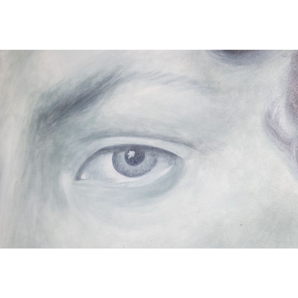 Evelyne Baget Détail peint sur toile d’après Girodet. Contemporain 5