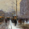 CORTES Edouard Paris Place de La Madeleine soir de neige Huile sur toile signée Certificat d&rsquo;authenticité du Comité Edouard Cortès 29