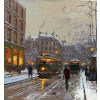CORTES Edouard Paris Place de La Madeleine soir de neige Huile sur toile signée Certificat d&rsquo;authenticité du Comité Edouard Cortès 27