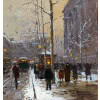 CORTES Edouard Paris Place de La Madeleine soir de neige Huile sur toile signée Certificat d&rsquo;authenticité du Comité Edouard Cortès 34