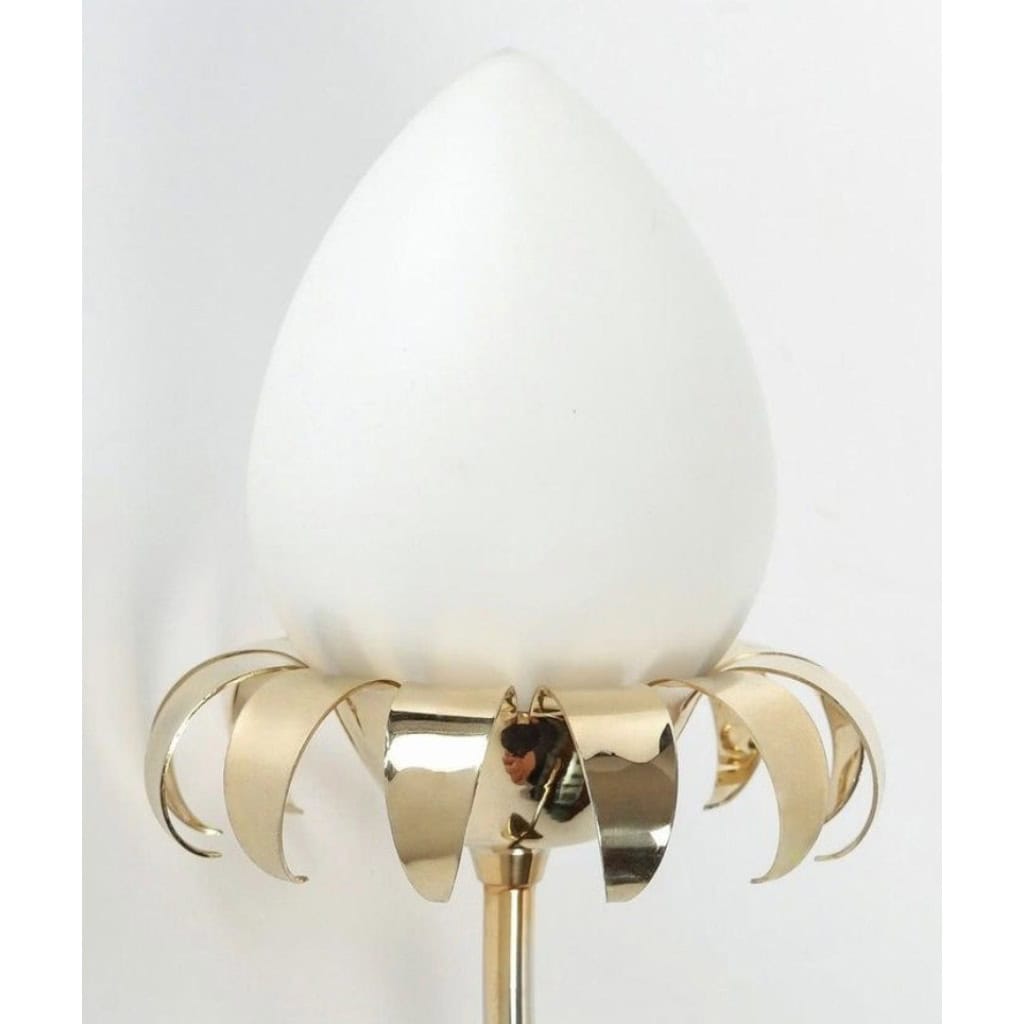 1960 Paire d’appliques murales florales Maison Roche 7 1960 Paire d’appliques murales florales Maison Roche 7