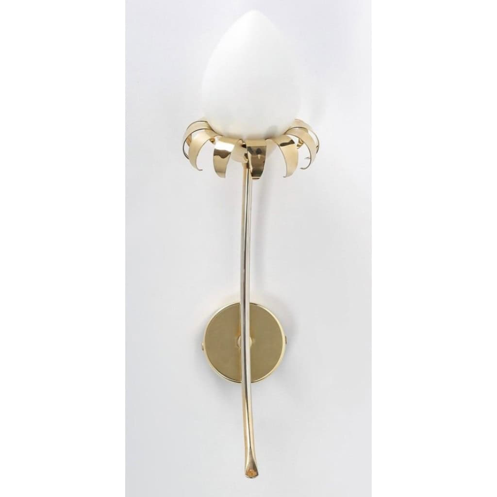 1960 Paire d’appliques murales florales Maison Roche 6 1960 Paire d’appliques murales florales Maison Roche 6