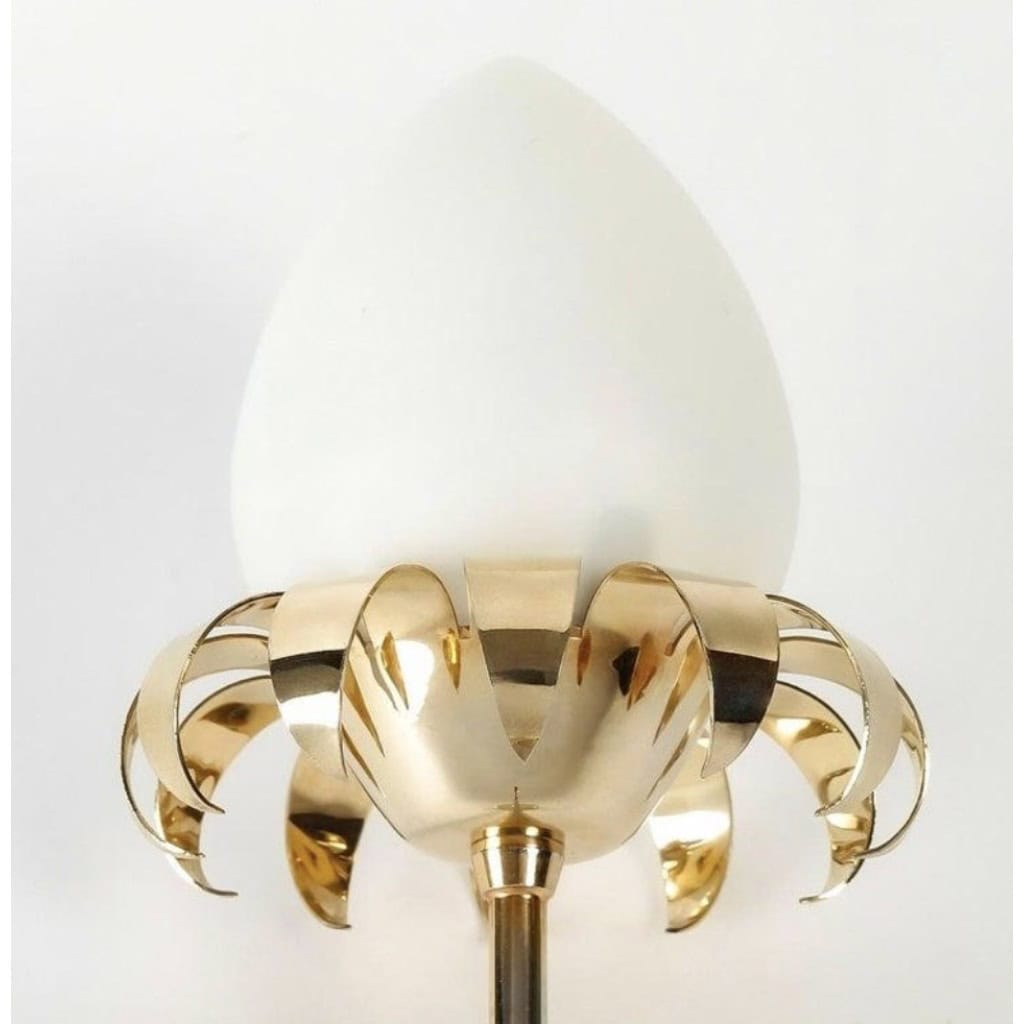 1960 Paire d’appliques murales florales Maison Roche 4 1960 Paire d’appliques murales florales Maison Roche 4