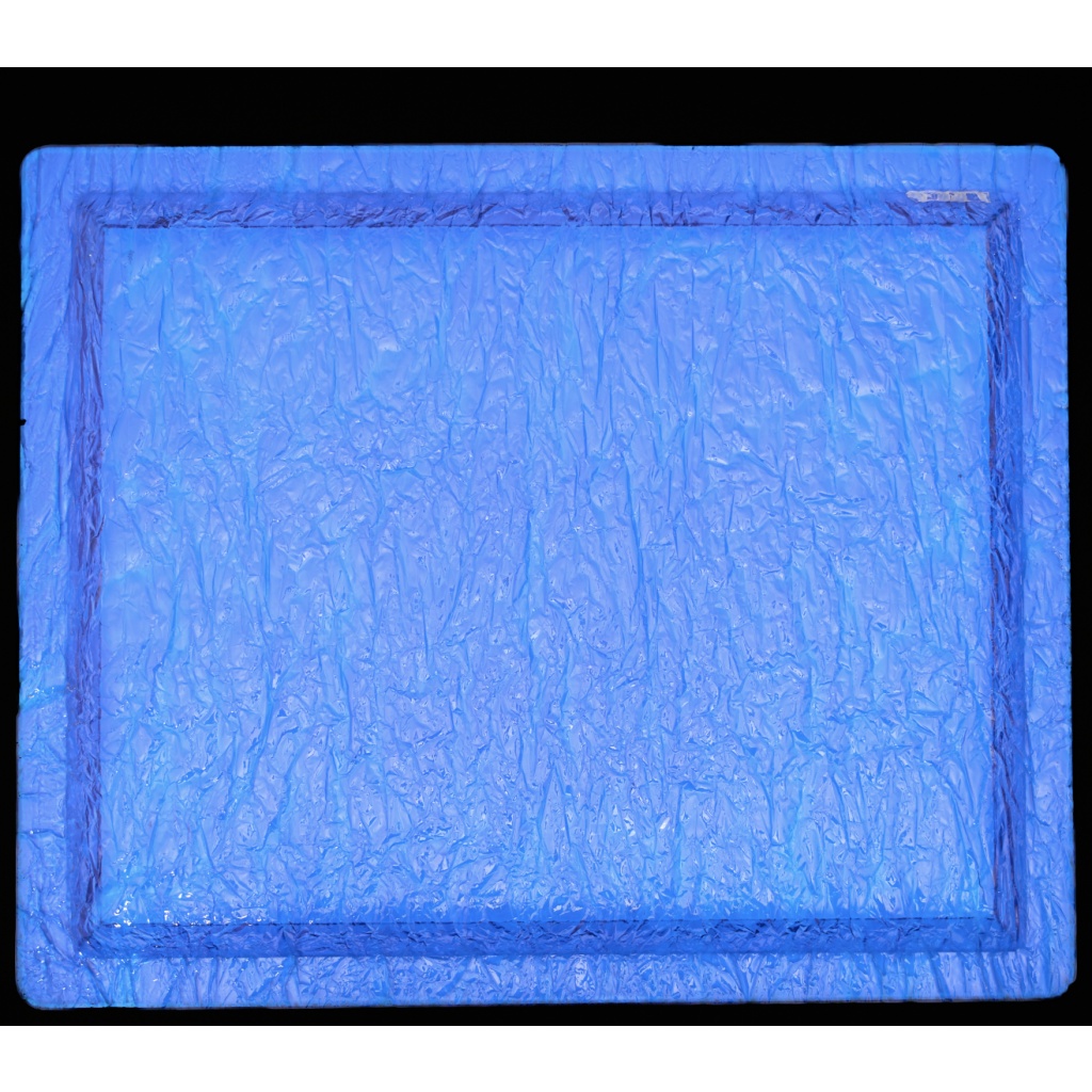 Christian Dior ,Plateau PLEXIGLASS GIVRÉ bleu , circa 1980 4