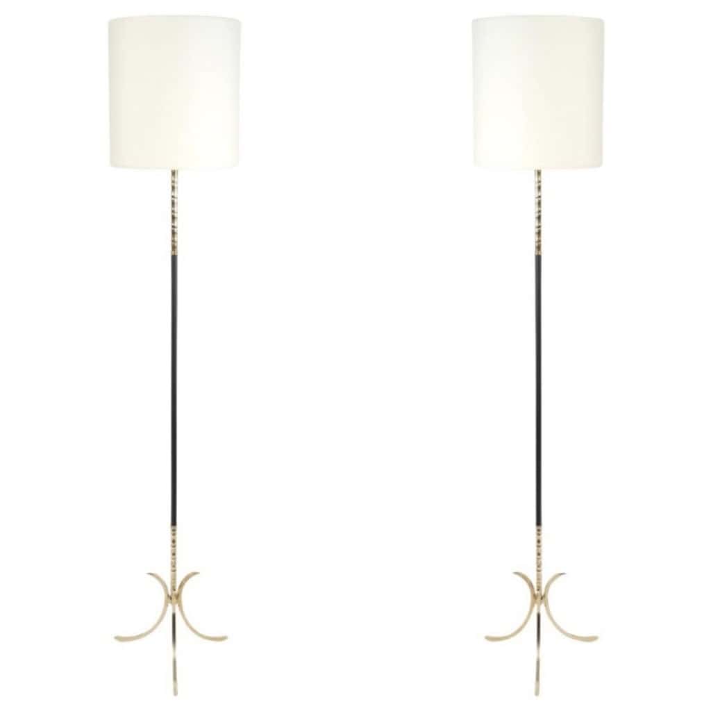 1960 Paire de lampadaires par Maison Arlus 3