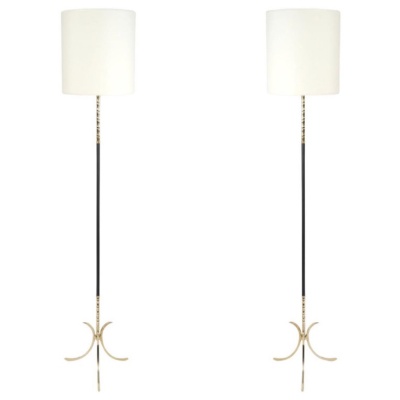 1960 Paire de lampadaires par Maison Arlus