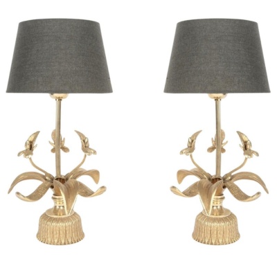 1970 Paire de lampes « Orchidées » en bronze par Maison Jansen