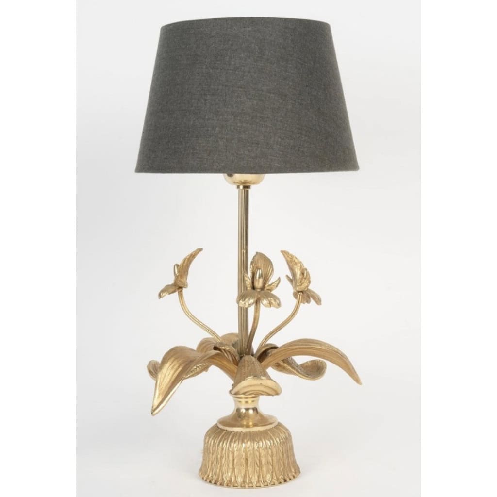 1970 Paire de lampes « Orchidées » en bronze par Maison Jansen 6