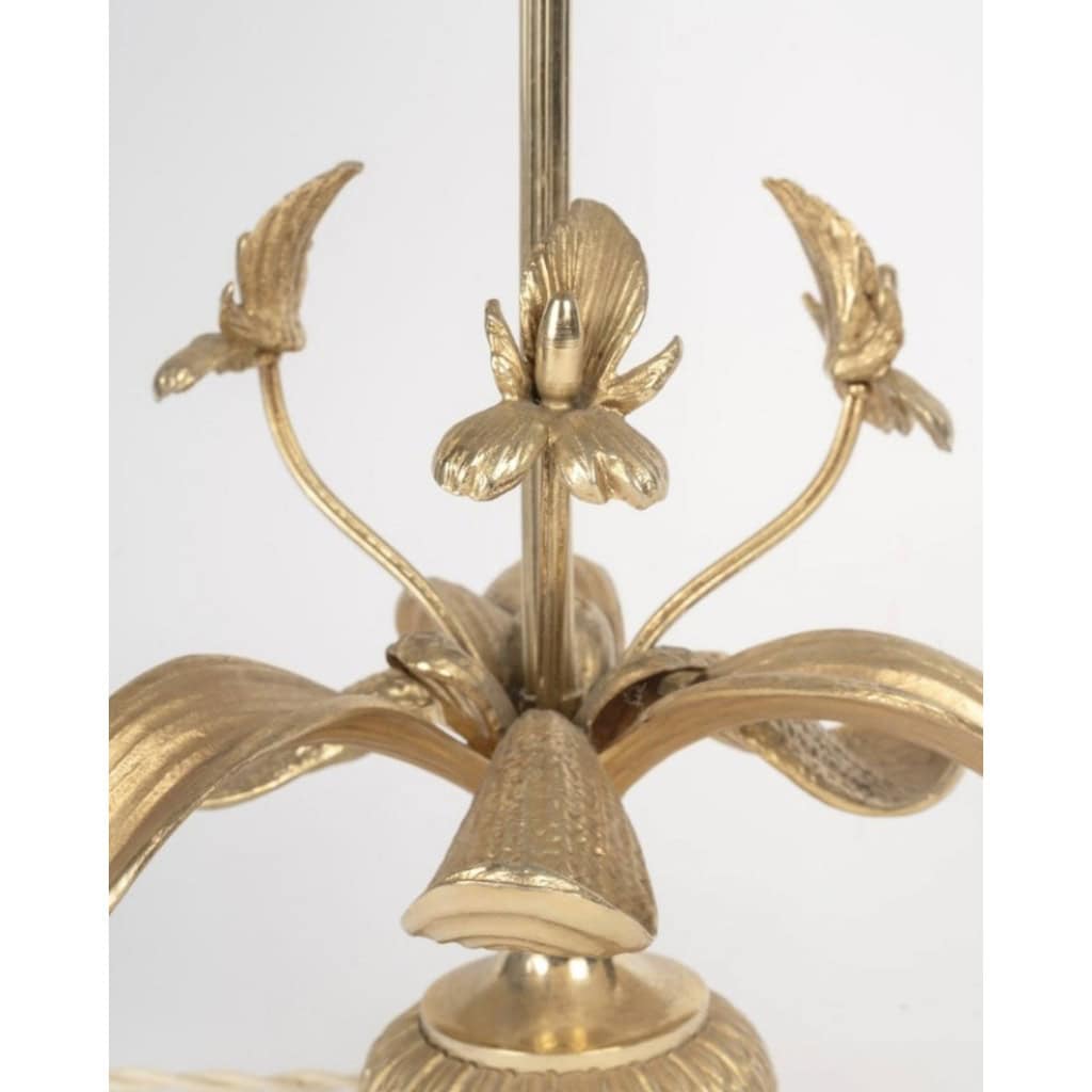1970 Paire de lampes « Orchidées » en bronze par Maison Jansen 5