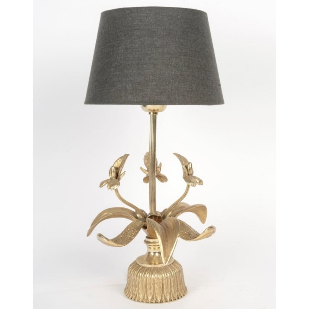 1970 Paire de lampes « Orchidées » en bronze par Maison Jansen 7