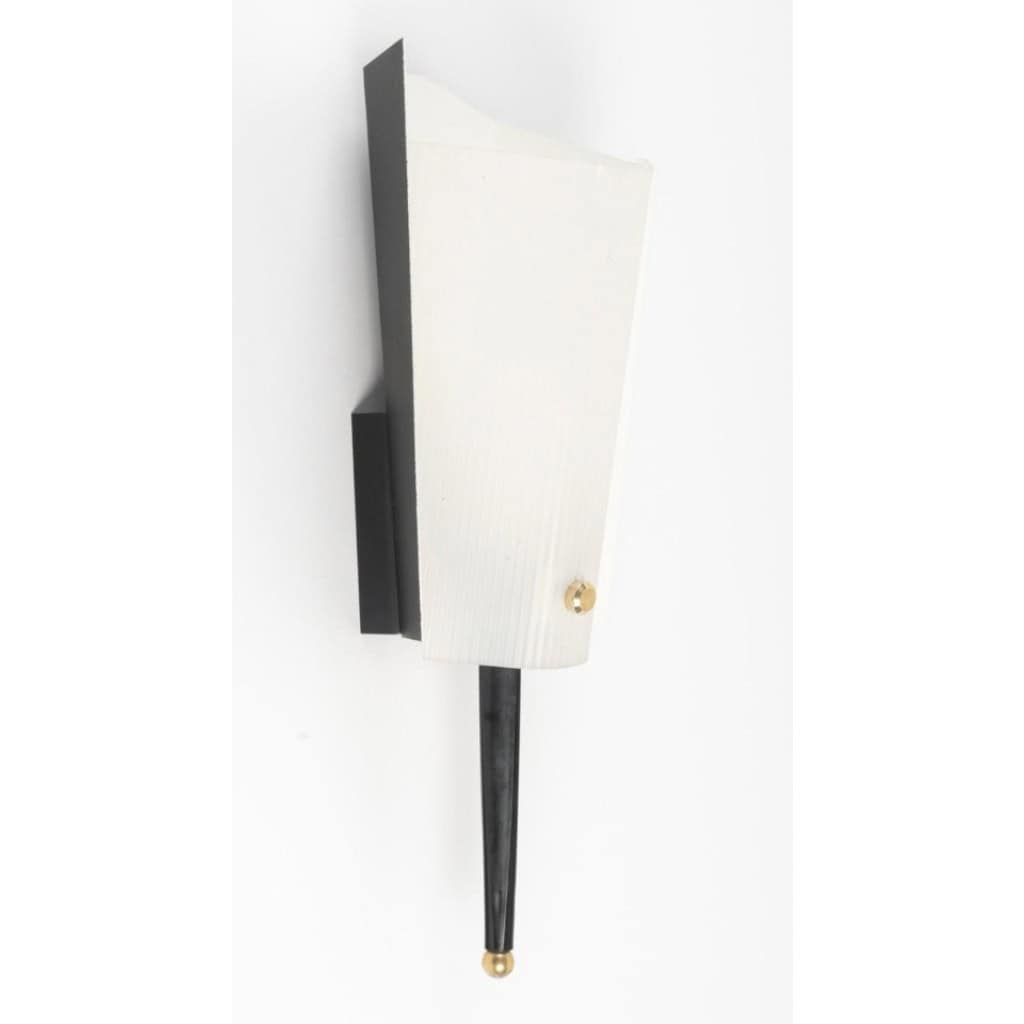 1960 Paire d&rsquo;appliques murales Jacques Biny Edition Luminalite 4