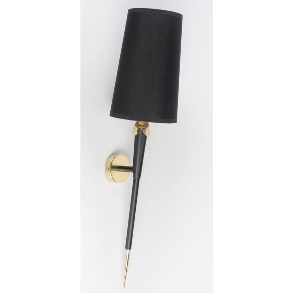 1950 Grande paire d&rsquo;appliques Torchère, Maison Arlus 8