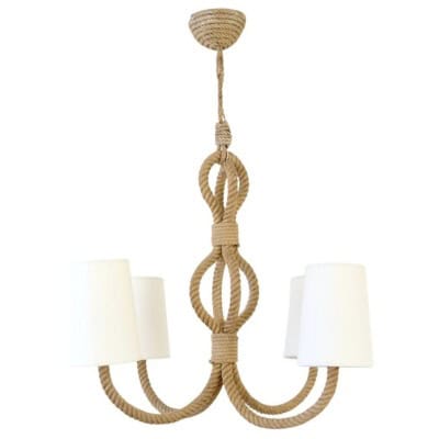 1950 Grand lustre en corde par Adrien Audoux & Frida Minet